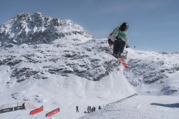 skier aerial trick snow
